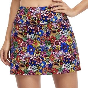 Fulbelle Women Large Pull On Pickleball Tennis Skort Skirt w/ Shorts Pockets